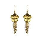 Flower With Pearl Cluster Vermeil Earrings