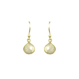 Moonstone Bezel Drop Earrings