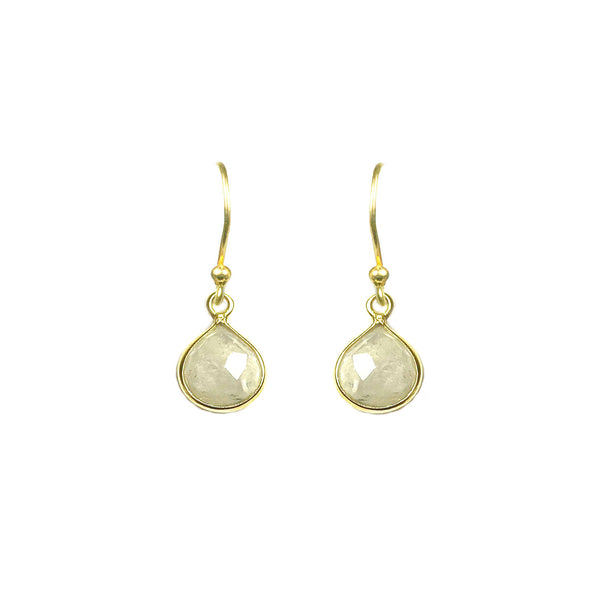 Moonstone Bezel Drop Earrings