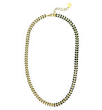 Olive And Black Enamel Chevron Chain