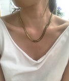 Olive And Black Enamel Chevron Chain
