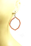 Coral Organic Hoop Vermeil Earrings