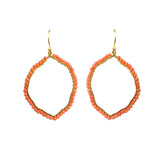 Coral Organic Hoop Vermeil Earrings