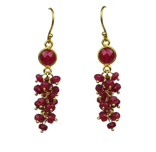 Ruby Cascade Vermeil Earrings