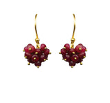 Ruby Cluster Vermeil Earrings