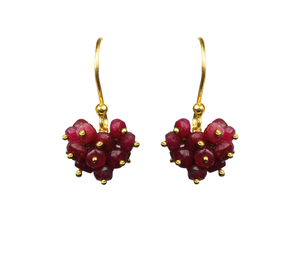 Ruby Cluster Vermeil Earrings