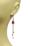 Ruby Cluster Shoulder Duster Vermeil Earrings