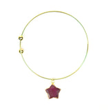 Ruby Star Charm Adjustable Bangle