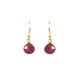 Ruby Bezel Drop Earrings