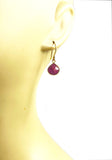 Ruby Bezel Drop Earrings