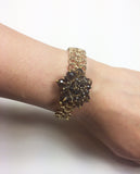Smoky Topaz Cluster Linked Bracelet