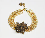 Smoky Topaz Cluster Linked Bracelet