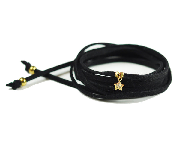 Lucky Star Black Suede Choker