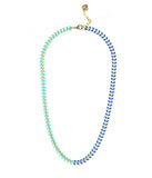 Navy And Turquoise Enamel Chevron Necklace