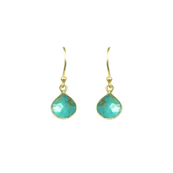 Turquoise Bezel Drop Earrings