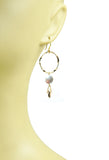 Twisted Circle Pearl Drop Vermeil Earrings